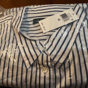 Women's Ralph Lauren Black & White Striped Blouse Size 3X New With Tags